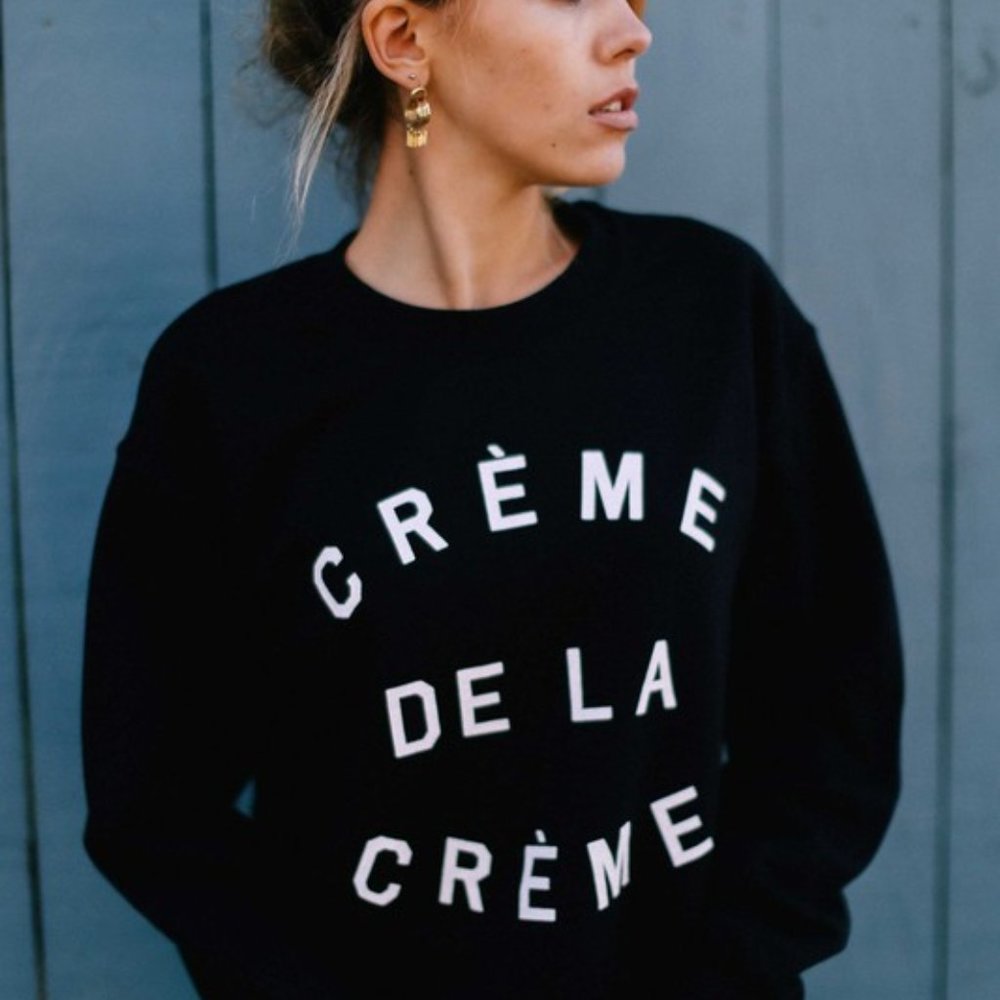 Creme De La Creme Long Sleeve Black Sweatshirt